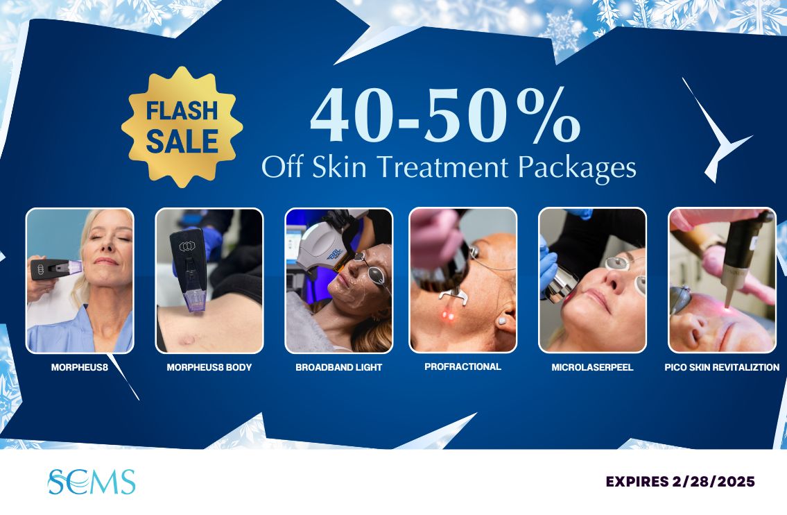 Flash Sale - 40-50% Off Skin Treatment Packages including Morpheus8, Morpheus8 Body, BroadBand Light, ProFractional, MicroLaserPeel, and Pico Skin Revitalization. Expires 2/28/25